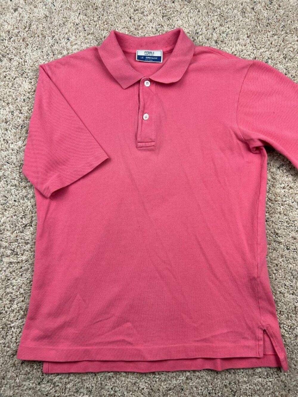 Fedeli Mens Polo Size Small Short Sleeve Red Pink Men’s Made In Italy All Cotton